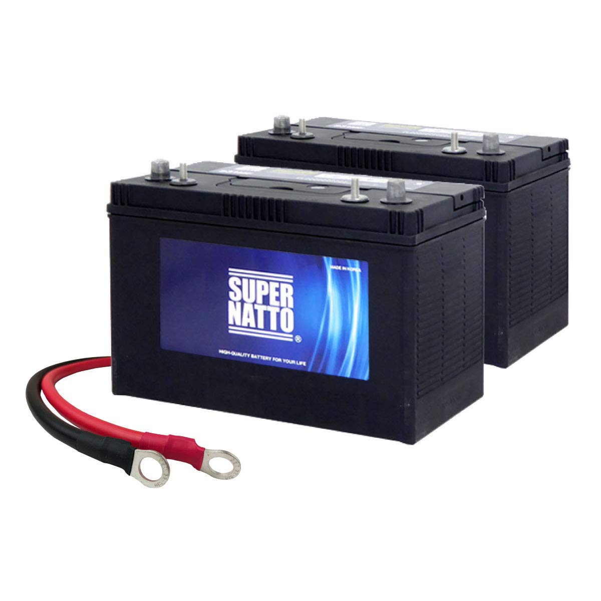 : サイクルバッテリー S27MF 2個 + 並列用ケーブル : サイクルバッテリー S27MF 2個 + 並列用ケーブル