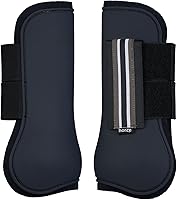 Vista 19 de HORZE Adepto Open Front Tendon Boots Carcasa duradera con forro de neopreno - Negro - Caballo