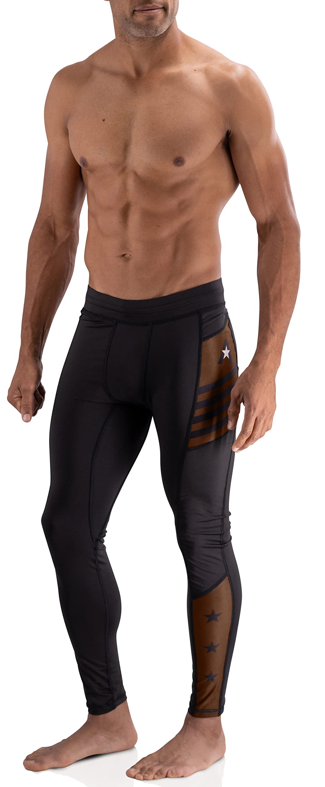 Spats de jiu jitsu Anthem Athletics noir et marron à compression active - 6