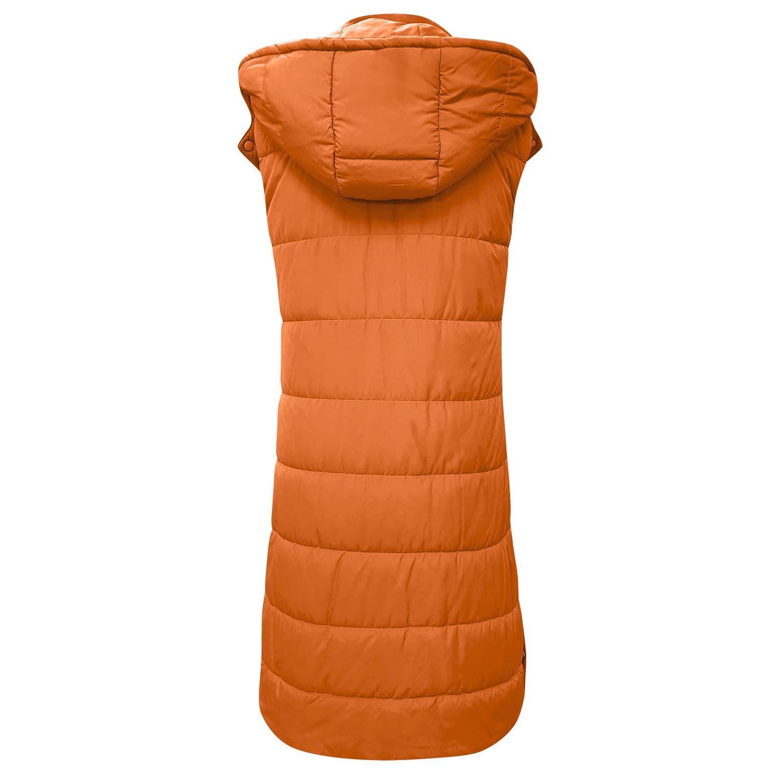 Générique Hiver Gilet en Duvet sans Manches Femmes Zippée Matelassé avec Capuche Veste d'hiver à Capuche sans Manches Gilet Chaud Fermeture Éclair Gilet Long Blouson Décontracté Parka Blouson #27