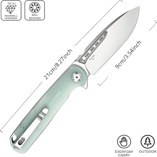 Miniatura 2 de Sitivien ST131 - Cuchillo plegable, hoja D2 G10, cuchillo de herramientas EDC con bloqueo de forro para acampar al aire libre, senderismo, pesca