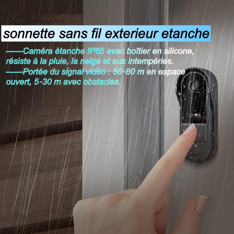 TKMARS Video Doorbell Wireless Doorbell Camera, with Bahrain