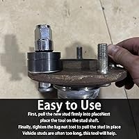 Vista 5 de BELOMI 22800 Instalador de pernos de rueda, herramienta universal de reemplazo de pernos de neumático para quitar/instalar, removedor de pernos