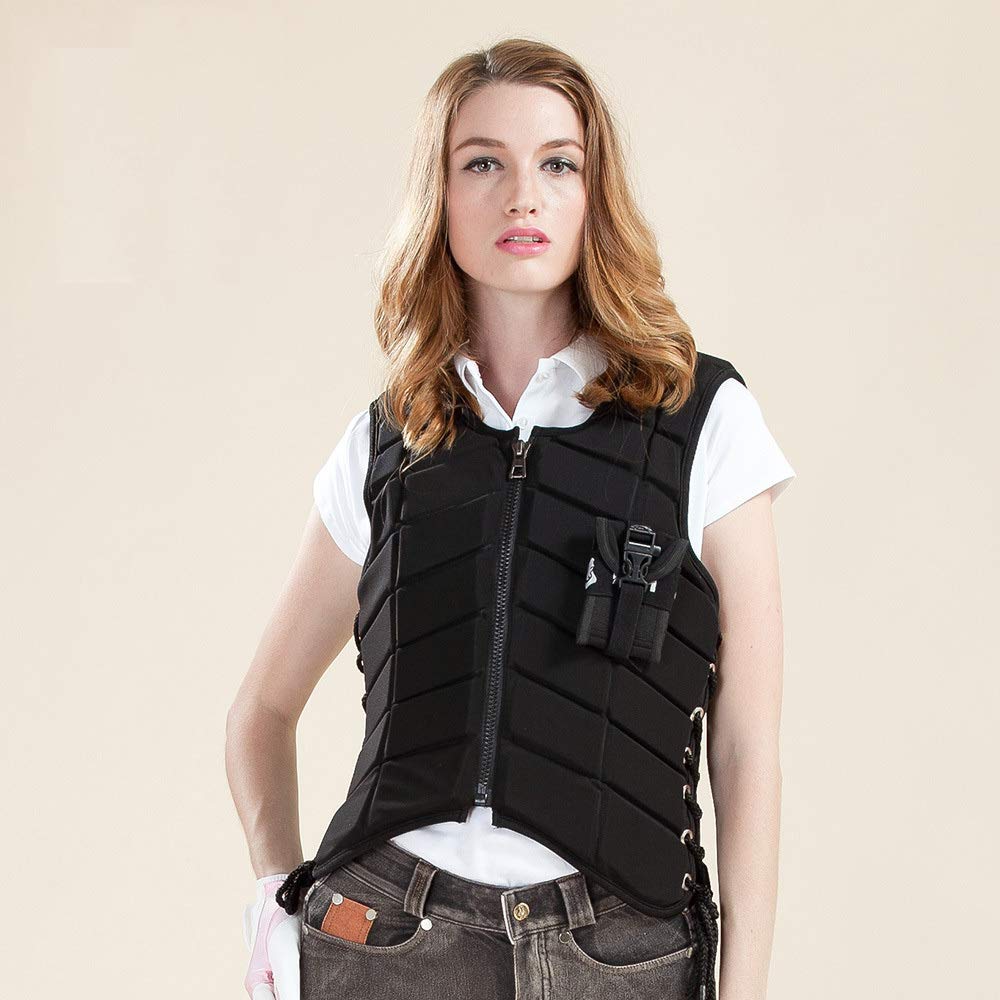 Chaleco Ecuestre Protector De Jinete De Caballo para Adultos Y Niños Ajustable Protector De Espalda del Cuerpo Chaleco Cremallera,M