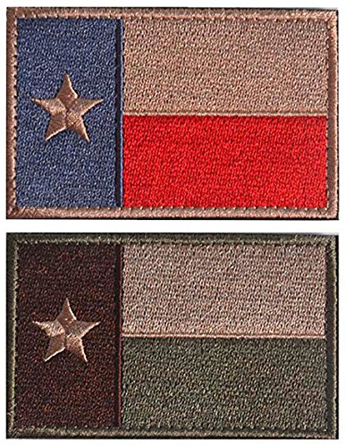 WZT 2 Pcs Texas State Flag Patch Morale - Tactical Patch