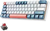 MACHENIKE Teclado para jogos, interruptor vermelho, 61 teclas (K500-B61), teclado mecânico com retroiluminação RGB Hot Swap USB-C com fio PBT para jogos de PC e trabalho