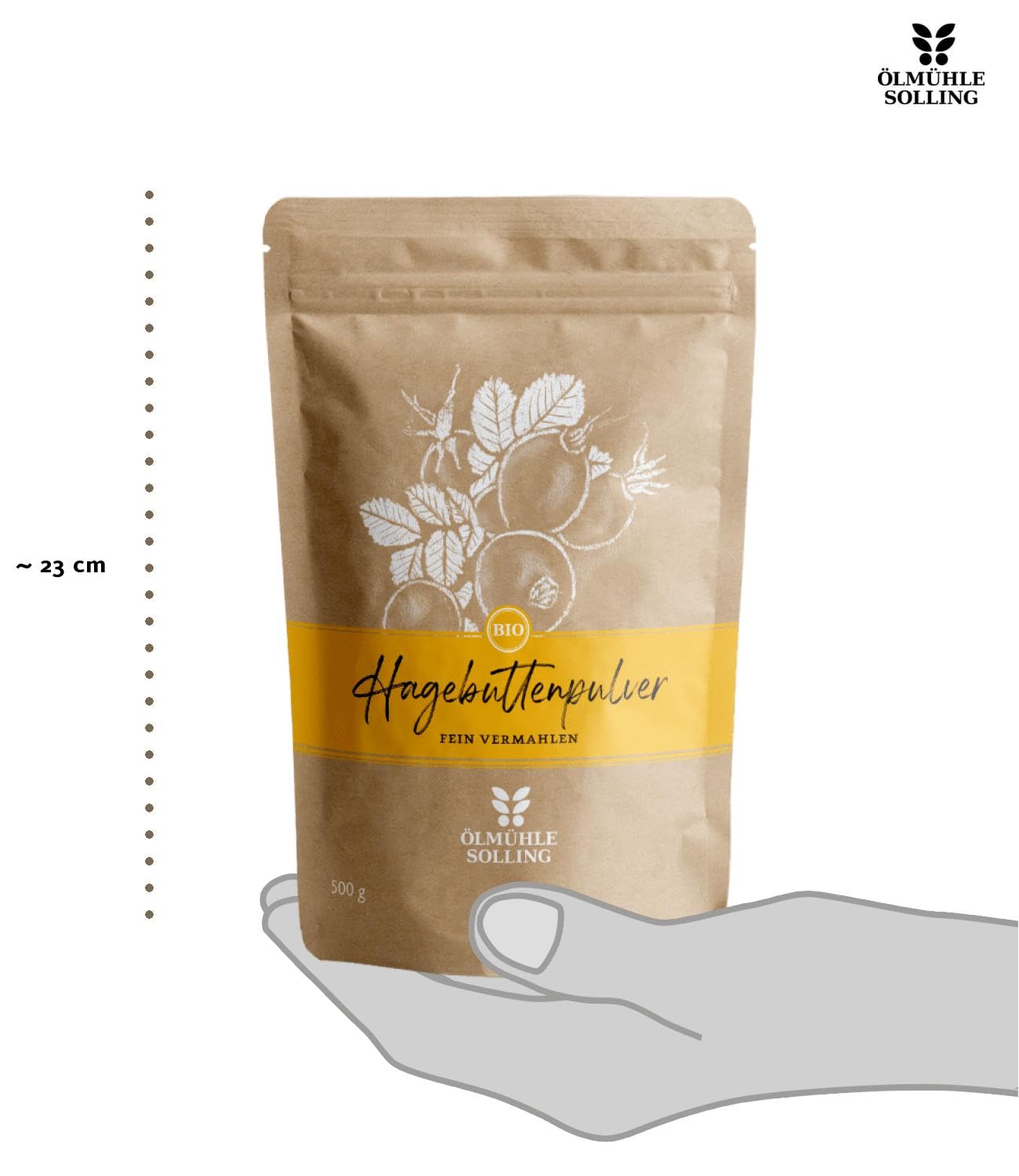 Ölmühle Solling Hagebuttenpulver fein vermahlen, 1er Pack (1 x 500 g)