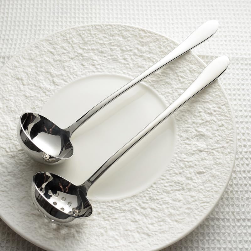 Flatware Silverware Set, 1/4/6/8/10/12 Pieces Simple And Comfortable Household Hot Pot Soup Spoon 304 Stainless Steel Long Handle Soup Porridge Spoon Large Soup Spoon, Tableware Cutlery Set(G