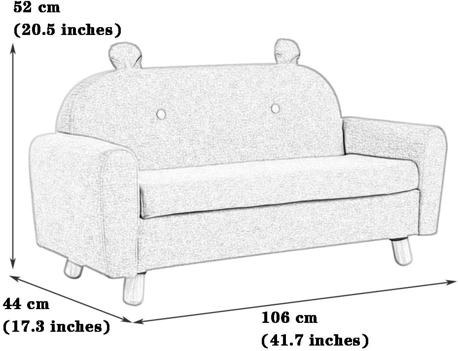 Couch Sofa Chair Cartoons Single/Double Cartoon Reading Sofa Chair Nursery School Cute Animal Chairs for Boys and Girls The Cushion is Removable and Washable (Color : Grey Size : 604452cm) (Green