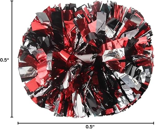 Miniatura 7 de Lovecheer 2 pompones metálicos de animadora con mango de bastón para niños y adultos, deportes de equipo, fiestas de animación