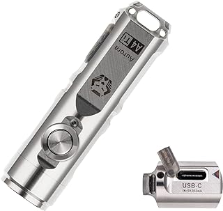 Upgraded 4th Gen RovyVon Aurora A4 EDC Keychain Flashlight, USB C Rechargeable Flashlight, Titanium 650 Lumens Super Bright Handheld Flashlight, Five Lighting Modes, Mini Flashlight for Everyday Carry