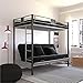 DHP Screen Metal Bunk Bed with Ladder, Silver/Black