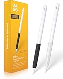 ZAGG 2-Pack Silicone Grips for Apple Pencil &lpar;1st Gen&comma; 2nd Gen&comma; USB-C&rpar; & ZAGG Pro Stylus&lpar;2 & 1&rpar; – Ergonomic Comfort&comma; Anti-Roll&comma; Round with three flat surfaces Design for Writing & Drawing&comma; Black&comma; White