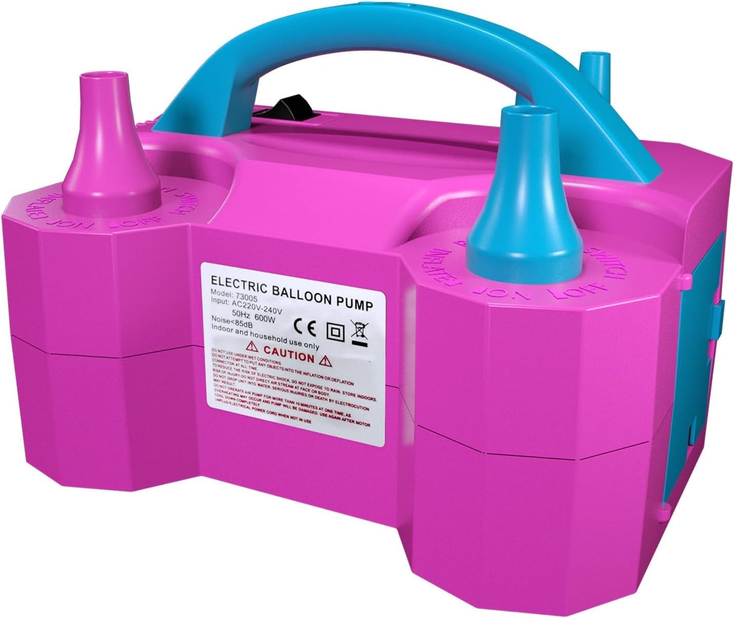 Bomba eléctrica para globos, bomba eléctrica portátil de globo de aire de doble boquilla, bomba de soplador de aire de 110 V 600 W, inflador de