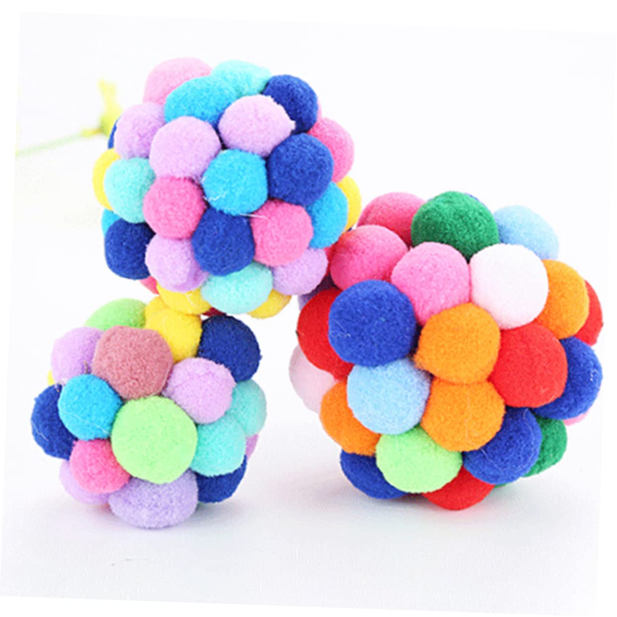 GANAZONO Colorful Cat Bell Balls Interactive Kitten with Sound for Pouncing Chasing and Training for Indoor Playtime Random Colors