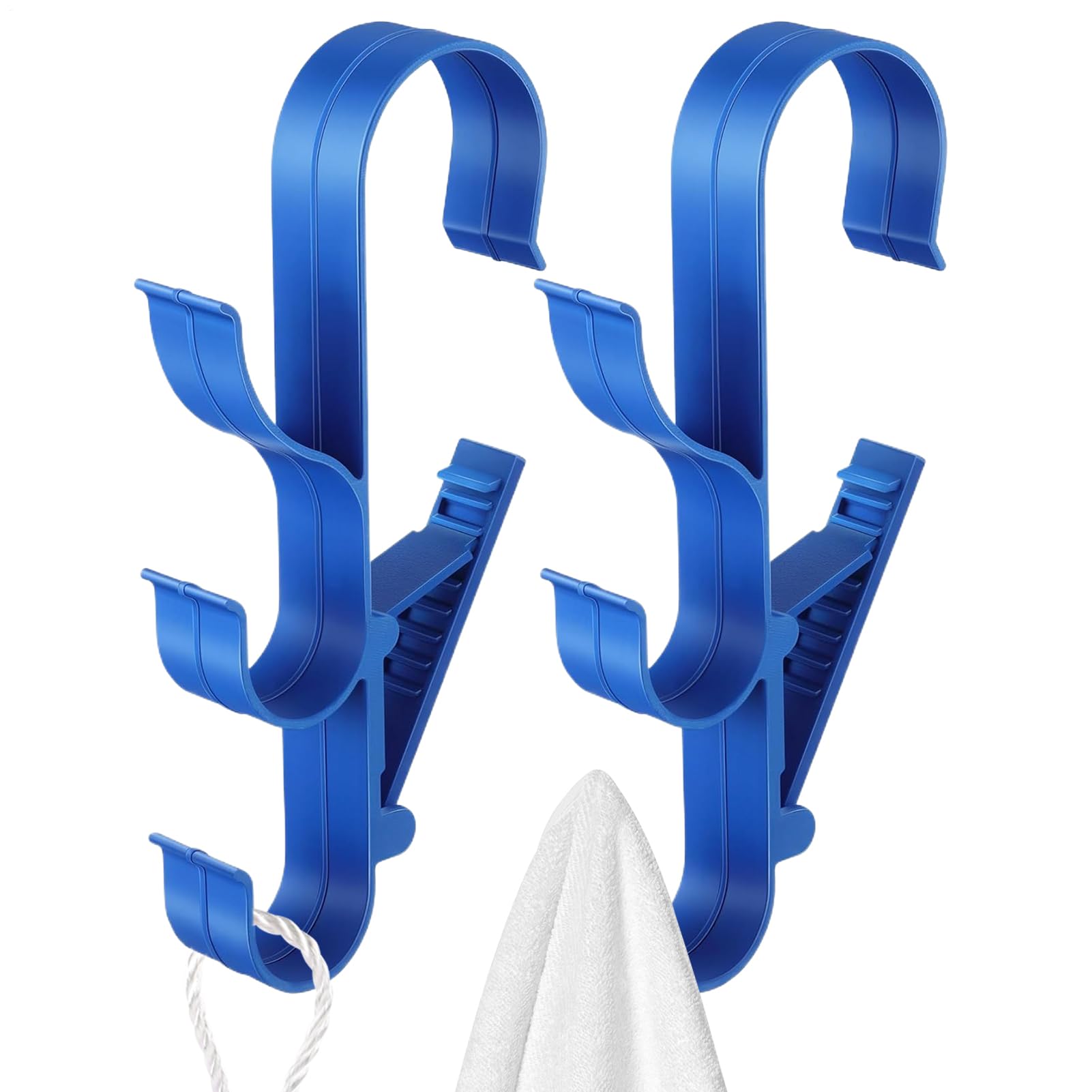 Tktouci Pool Tool Hanger | Hooks for Swimming Pool Equipment, Poolside Storage Organizer Bracket for Telescopic Rods Bags Towels Cleaning Tool Landing Nets Leaves Rakes