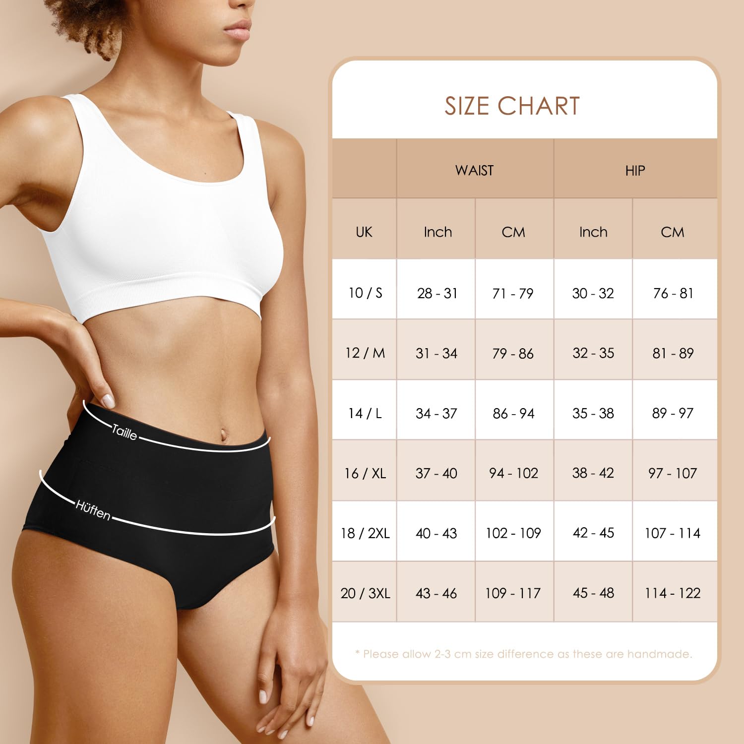 YouShow Women's Knickers High Waist Cotton Underwear for Women Ladies Full Briefs Pant Multiple Colors and Sizes 5 Pack - 5