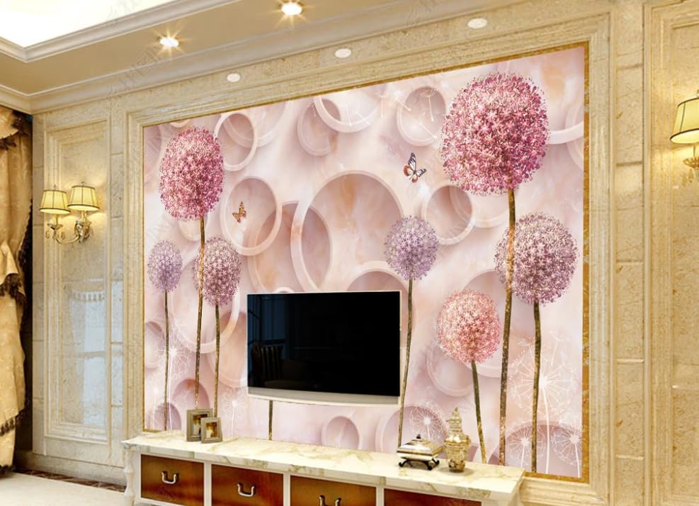 Papier peint intissé pissenlit circulaire poster géant mural salon chambre 400x280