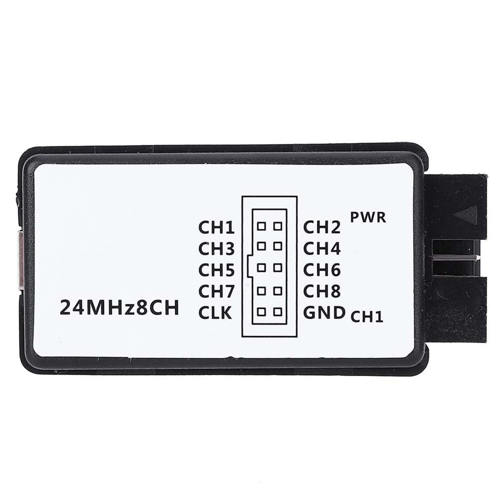 Analizador lógico USB de tamaño mini, 8 canales de memoria de entrada, 24 MHz