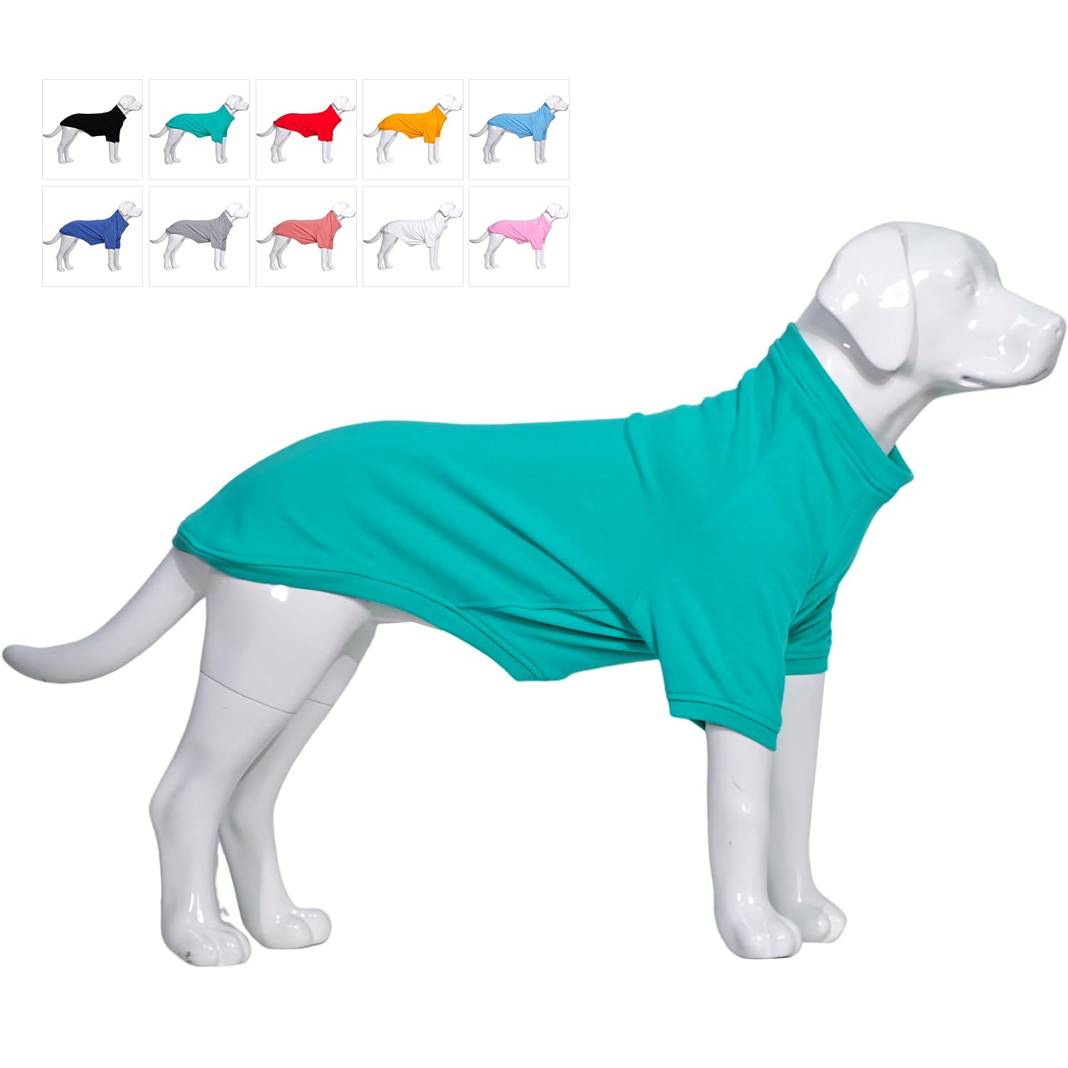 Lovelonglong Dog Pullover Sweatshirt Autumn Winter Cold Weather Dog T-Shirts for Small Medium Large Size Dogs Chihuahua Clothes Turquoise XS