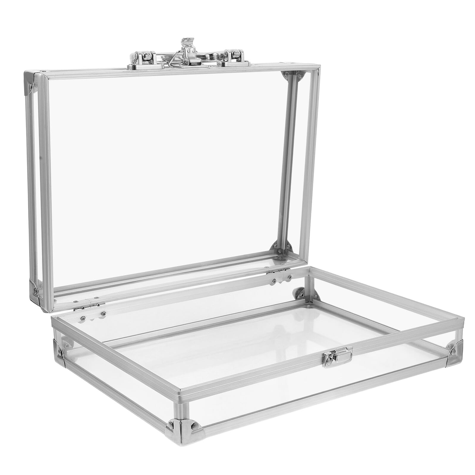 Coffret à Bijoux Grosse Capacité alu et boîte vitrine transparente à clé