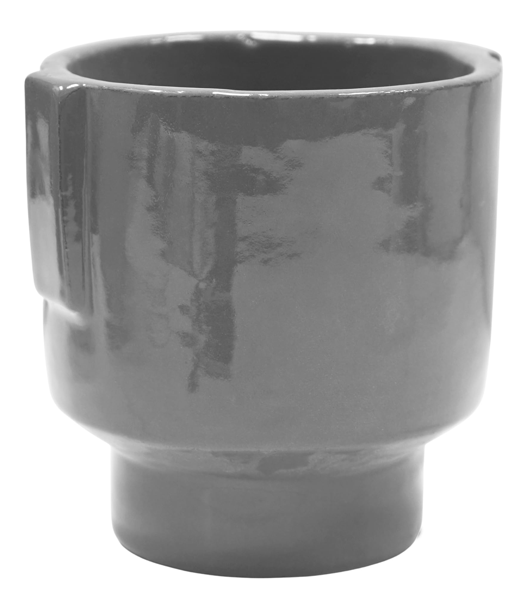 Ivyline Ariete - Fioriera con manico smaltato in antracite, di alta qualità, leggera e impermeabile, vaso per piante da appartamento da interni, altezza 20 cm x profondità 19 cm