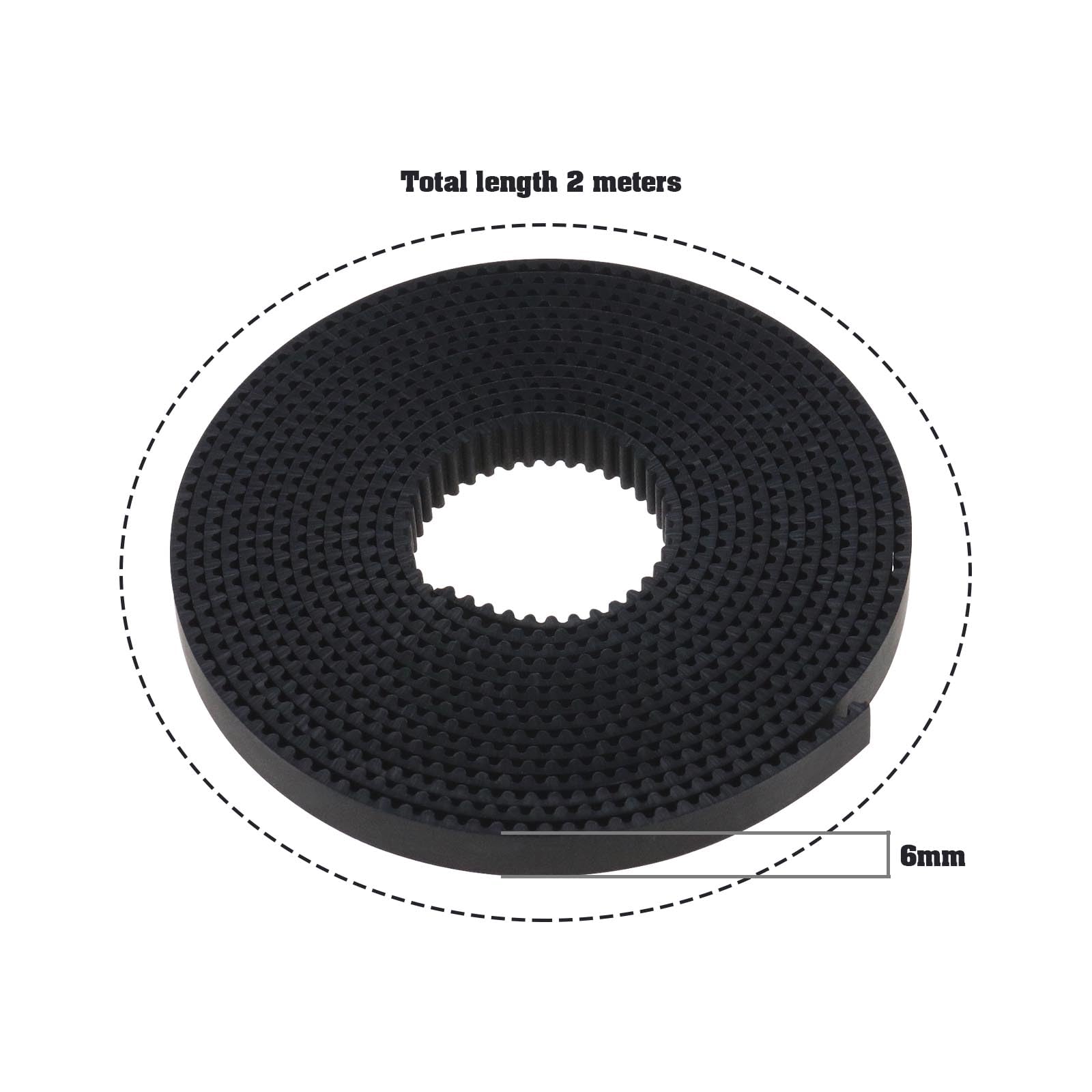 SG Store Otwarty pasek rozrządu 2GT 2 metry kompatybilny z drukarką 3 Ender 3 / Ender 3 V2 / Ender 3 Pro/Ender serii 5 skok 2 mm szerokość 6 mm z 4 mosiężnymi tulejami