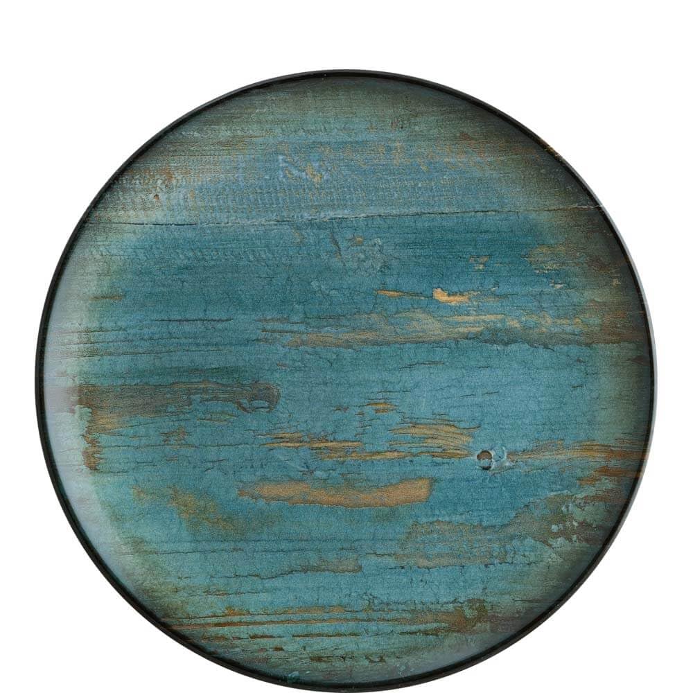 Bonna Madera Mint Gourmet Teller | 30 cm | MDRMTGRM30DZ | Speiseteller, Essteller, Porzellan Geschirr | Türkis Blau Braun Grün