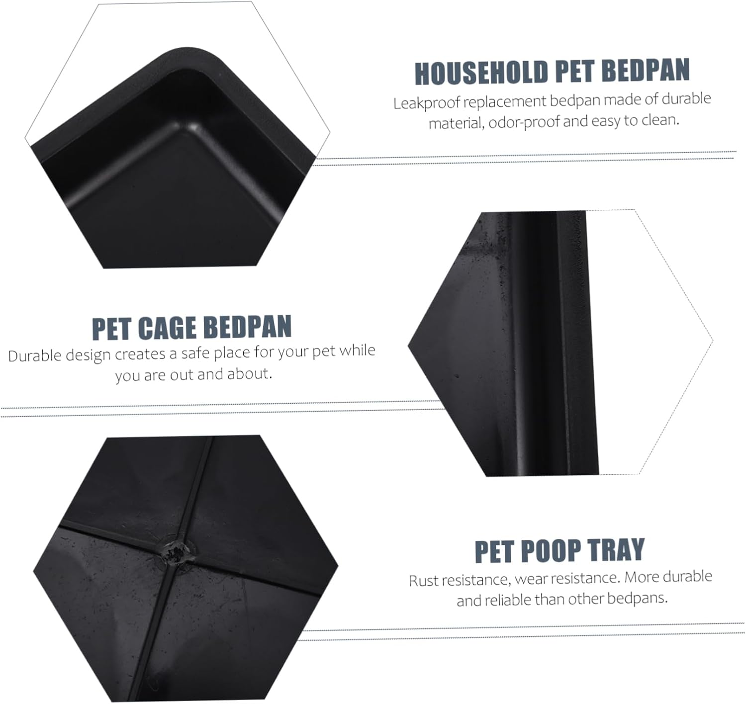 Replacement Tray for Dog, Crate Pans 2Pack Rabbit Dog Bedpan Cage Accessories Pet Potty Pet Supplies Cat Tray