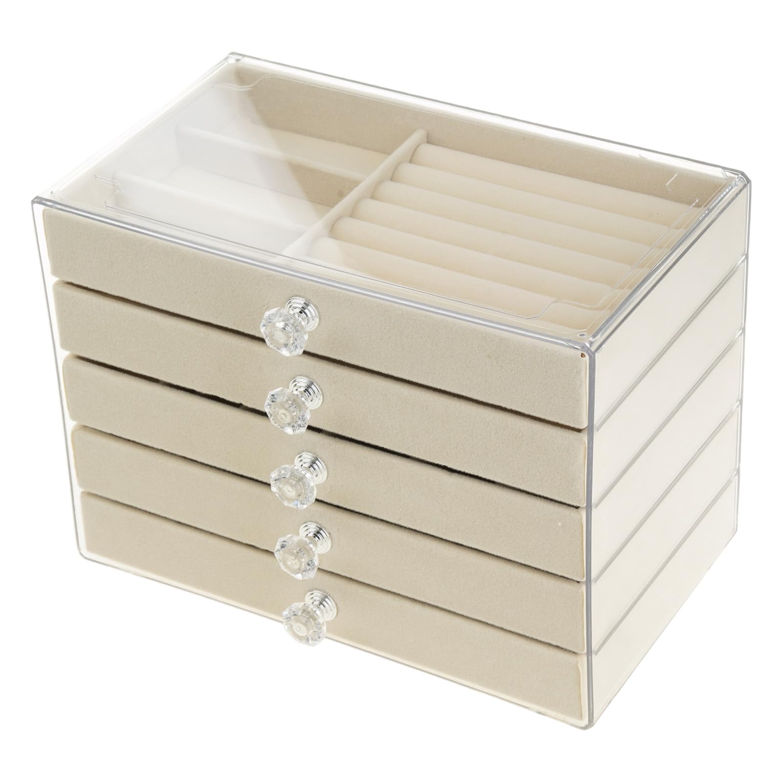 HDOYTXXM Jewelry Organiser Storage Box Velvets Lined Adjustable Compartments Display Case for Earrings Necklaces Bracelets Versatile Jewelry Box with Adjustable Compartments