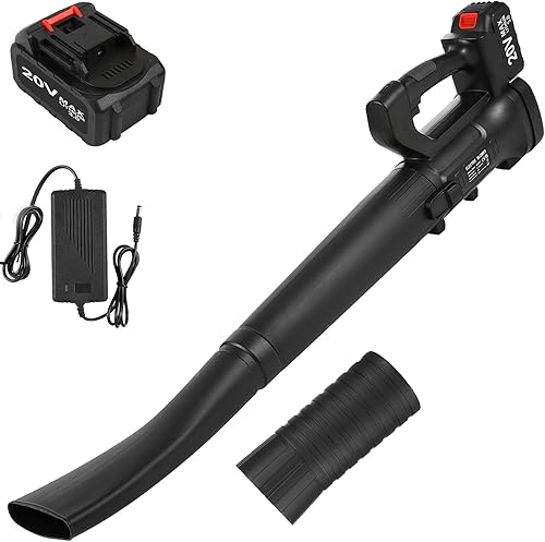 Hancaner Soplador de hojas inalámbrico, soplador eléctrico de hojas de 20 V con 2 baterías de 3.0 Ah y cargador, 6 velocidades 332CFM 150 MPH,