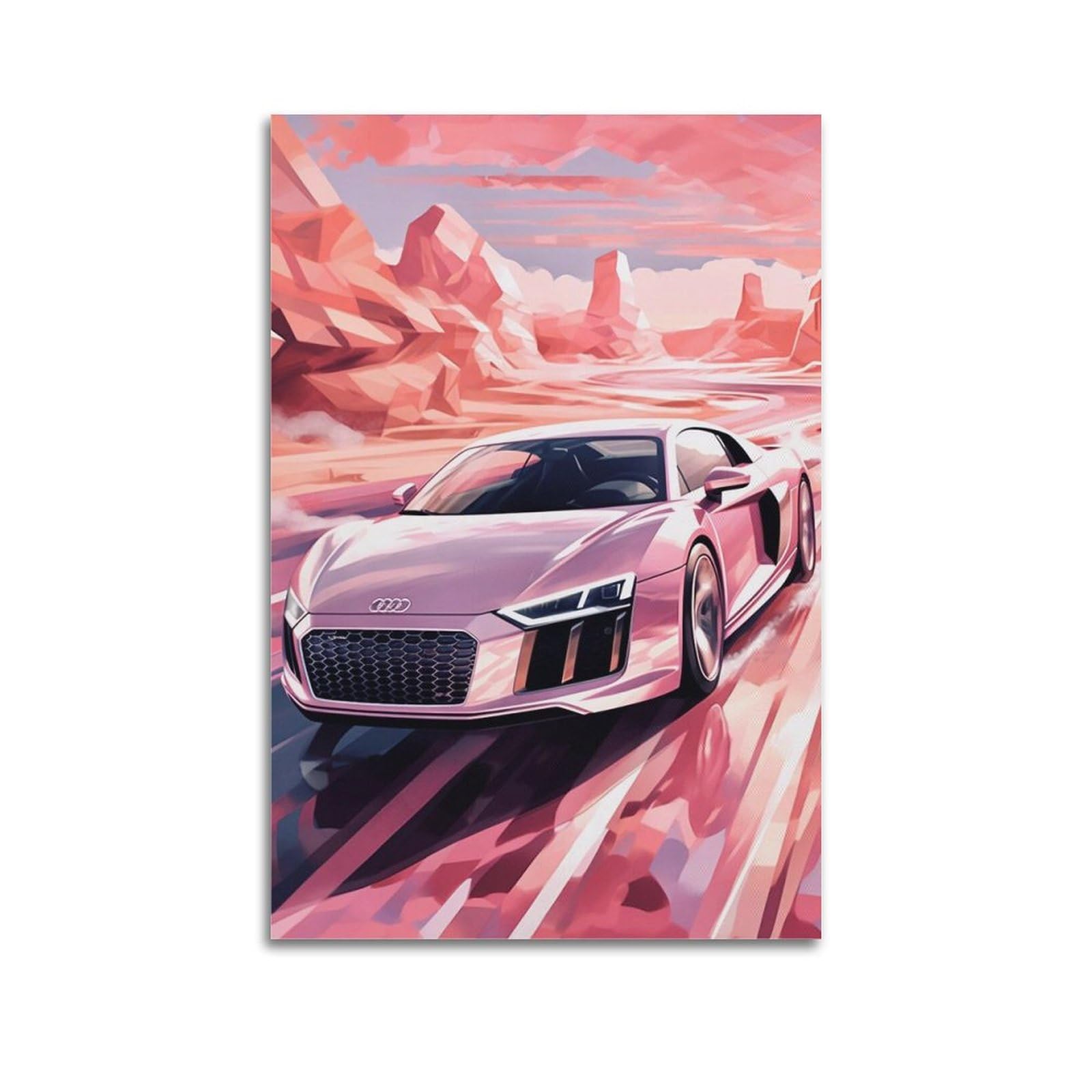 Poster di Supercar Audi R8 su tela decorativa da parete, poster per soggiorno, camera da letto, 40 x 60 cm