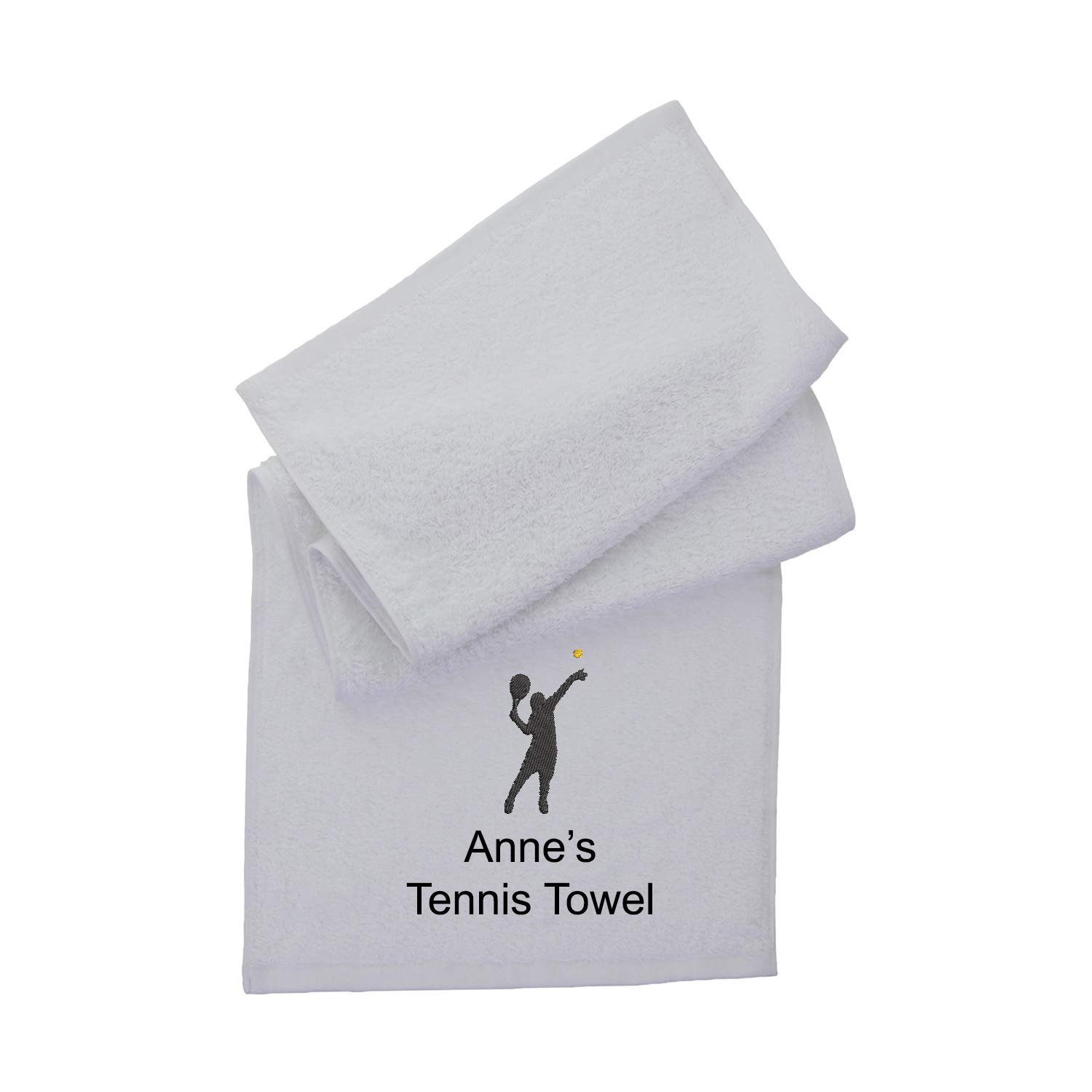Aztex White Personalised Sports Towel, 100% Cotton, 30 X 90Cm