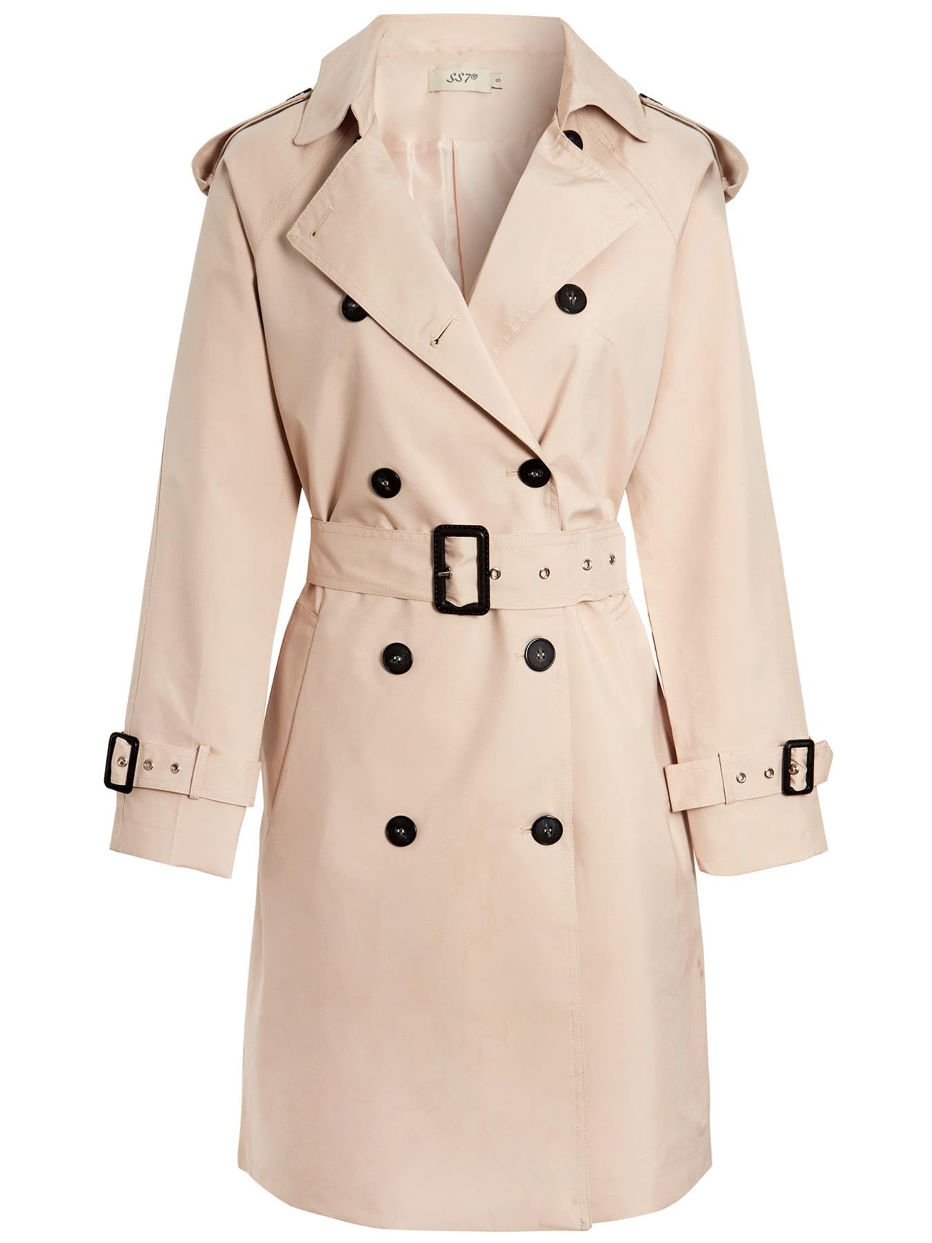 SS7 Womens Trench Coat Mid Length Mac Jacket