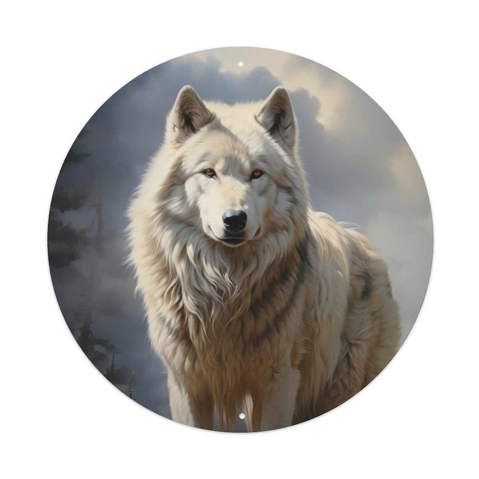 Animals Artwork Arctic Wolf 1 Vintage Metal Tin Sign Plaque Wall Decor for Cafe, Club Bar, Office, Garden Metal Poster 8x8Inch