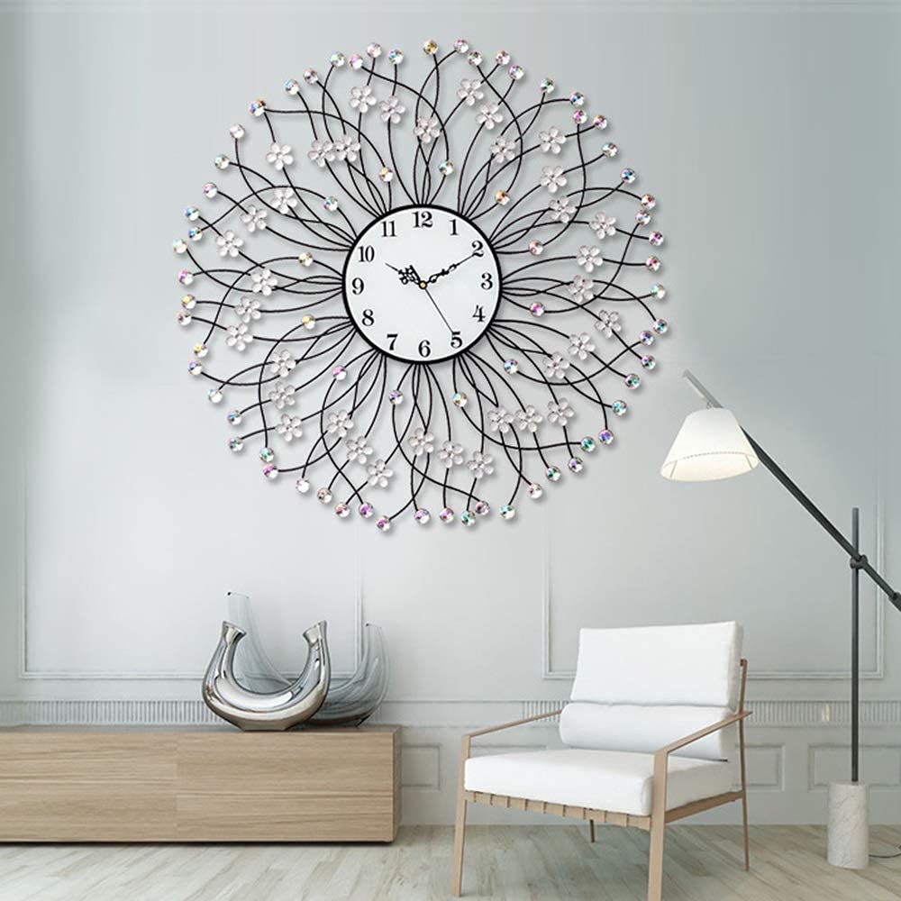 Horloge murale quartz européenne et moderne pour décoration salon