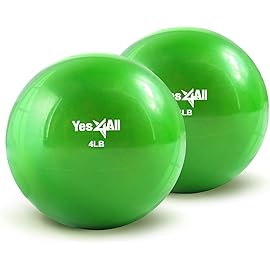 Yes4All Soft Weighted Toning Ball Smooth 4lb Pair (4lbs x2) - Green