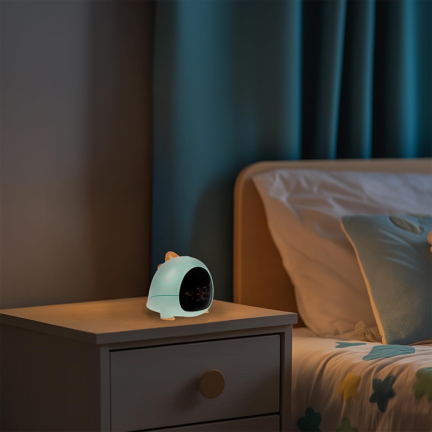 M mimotec - Despertador Infantil con Luz Nocturna T-Rex, Lámpara mesita de noche infantl, Temperatura Cálida 3000K, Diseño creativo con Acabado Opal. LM9211