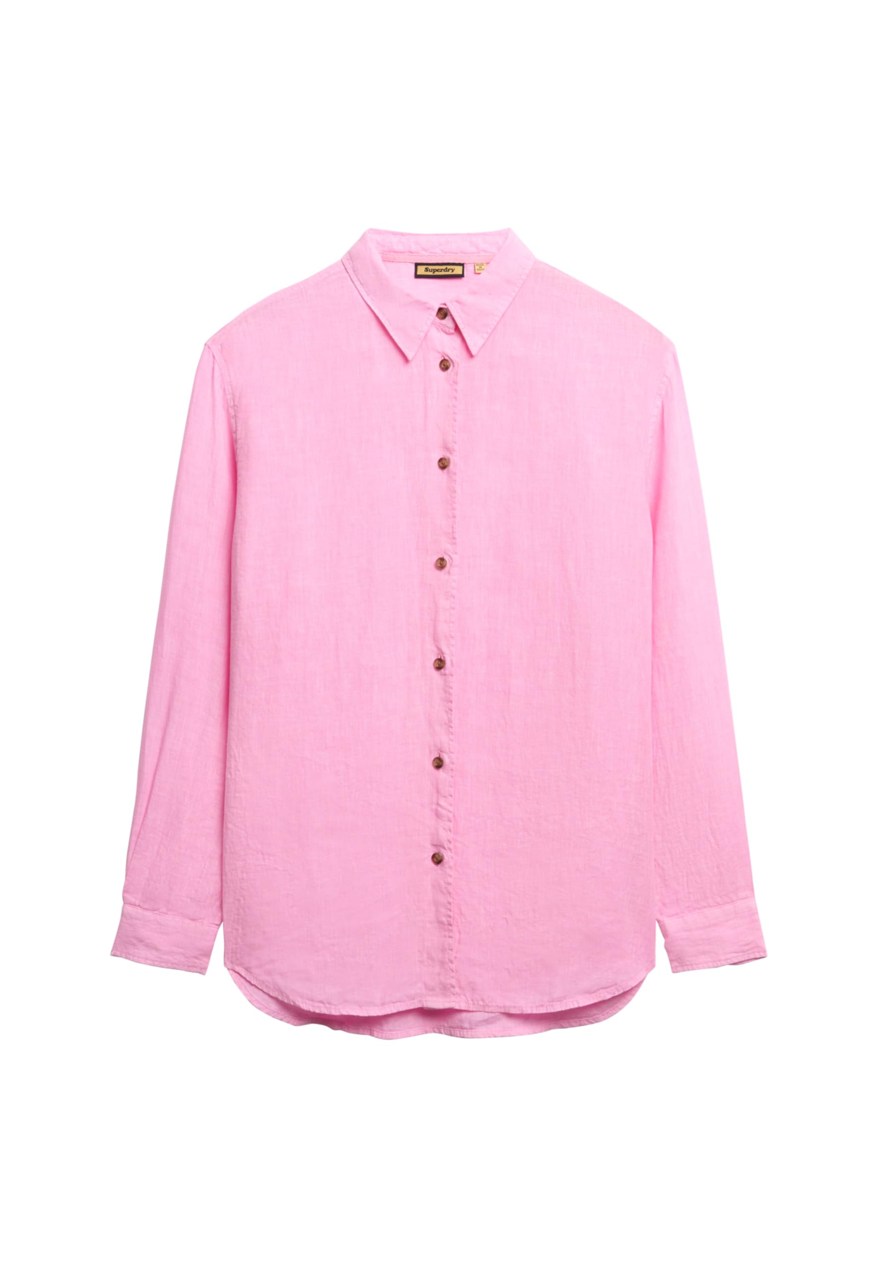 Superdry Chemise décontractée en lin pour femme, style boyfriend, Rose côtier, 36