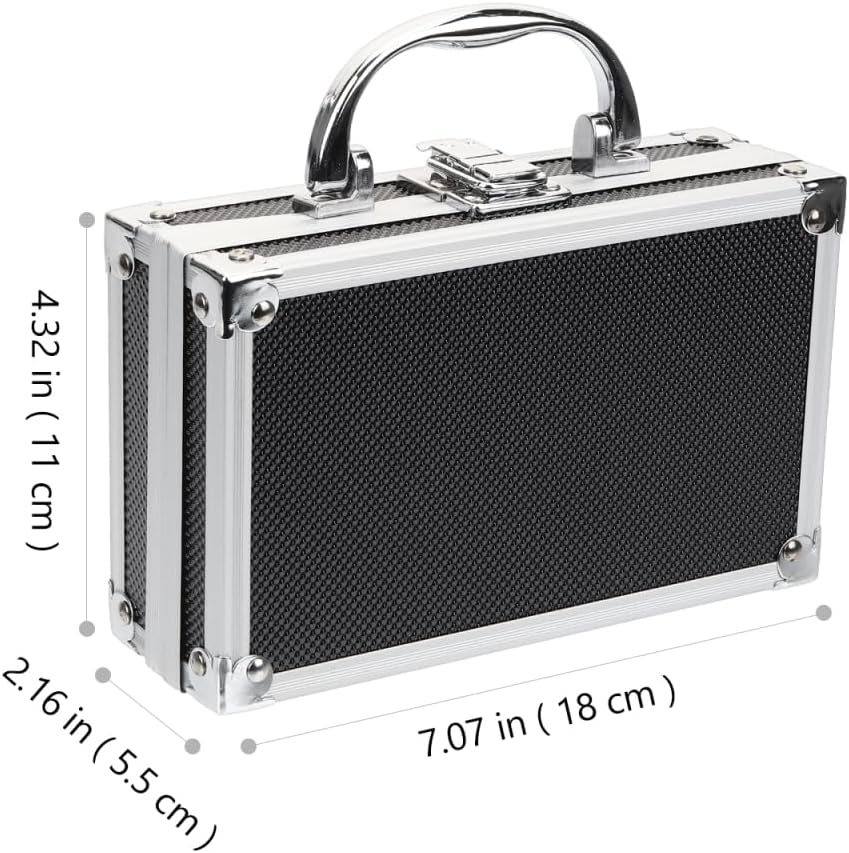 Mini Briefcase Aluminum Tool Holder Box Case:7In Portable Hard Shell Metal Briefcase with Foam for Men,Zarges Aluminum Cases Shockproof Storage Box for Craftsman,Compact Organizer with Handle for Tool
