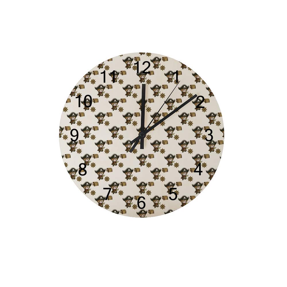 Horloge murale ronde en bois marron de 30,5 cm fonctionnant à piles pour salon