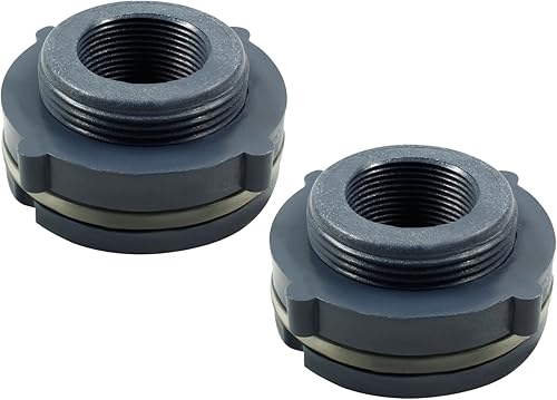 Miniatura 7 de Suiwotin 1 unidad NPT1 12 PVC Bulkhead Fitting, conector de tanque de agua de plástico de 1 12 pulgadas, accesorios de tubería roscados a granel