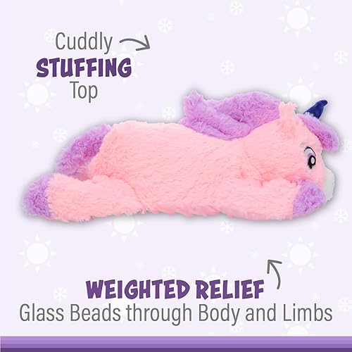 Miniatura 4 de 1i4 Group Warm Pals - Abrazos ponderados jumbo  Unicornio  4 libras  Acogedores juguetes de peluche con aroma a lavanda para microondas  Peluches