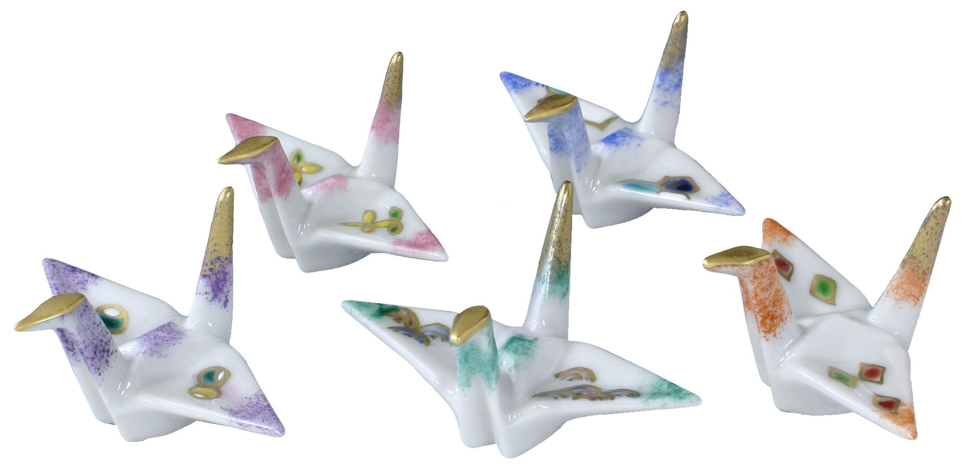 Amazon｜京焼 清水焼 芳山 箸置 5個セット 五色折り鶴 HHG468