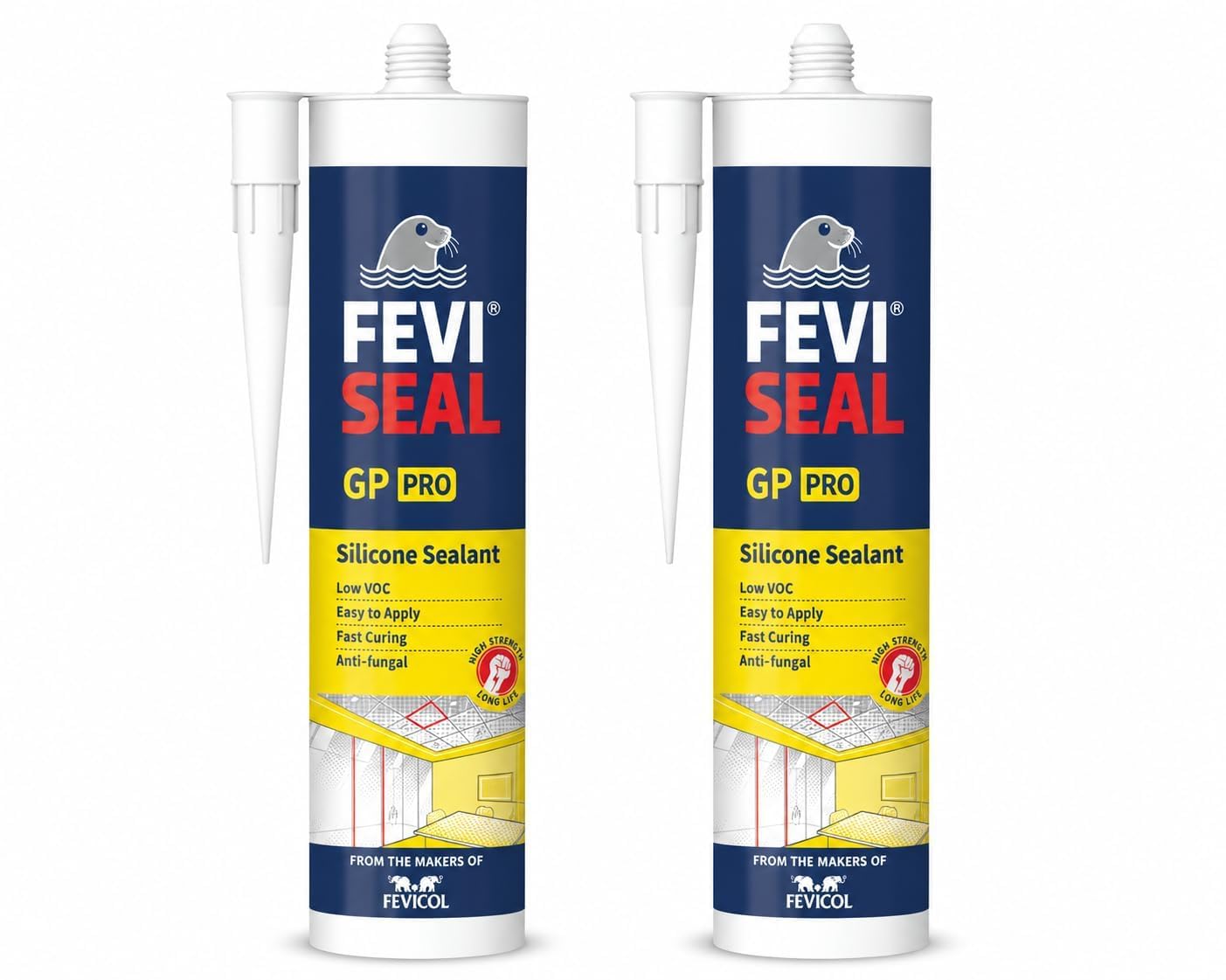 Feviseal GP PRO IHC Silicone Sealant | Premium General Purpose Adhesive for Gap Filling, Waterproof Sealing & Bonding Black (280ml) (Pack of 2)-image-41