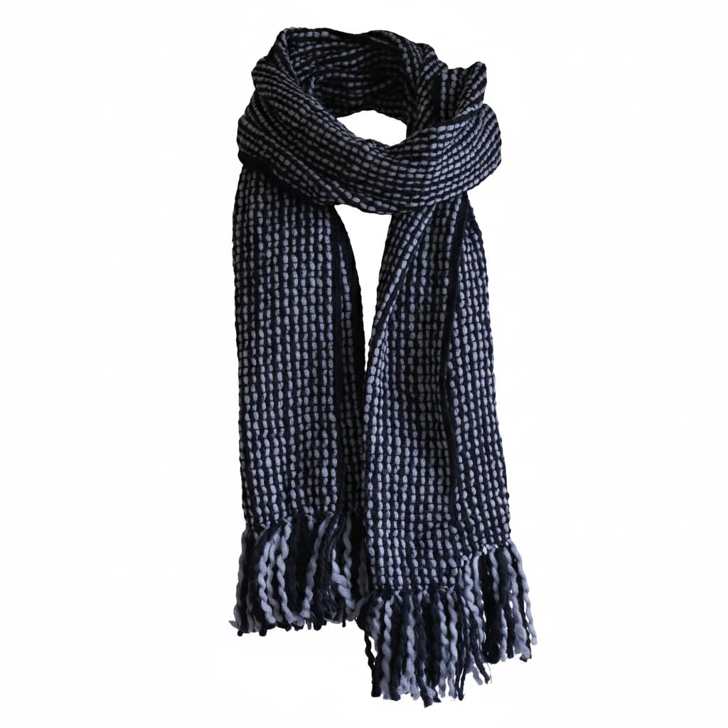 Sciarpa Invernale Scandinava Spessa Blu Nordico Islandese Lana Invernale Set Tradizionale Jacquard Per Uomo E Donna Sciarpa Con Nappe Woollana - Italia - Foto 5