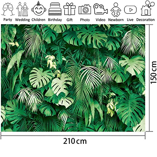 Fondo Fotográfico Tropical Verde 7x5FT Polyester miniatura 6