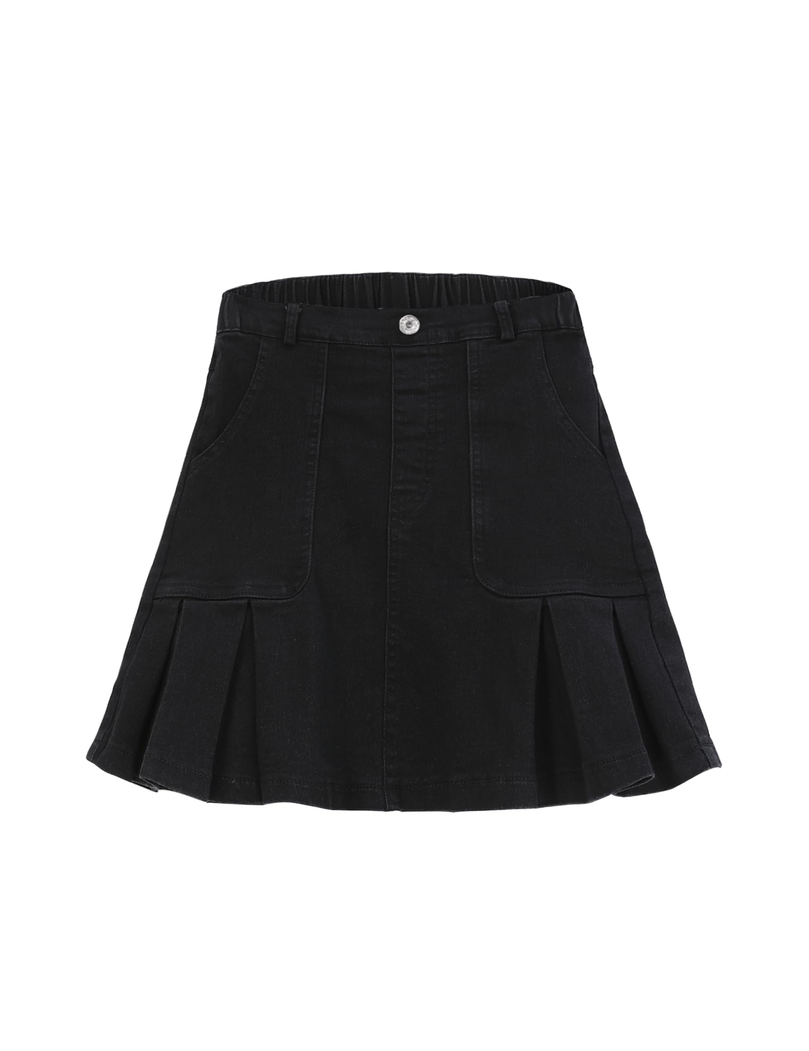 2026 Girl's Denim Skirts Elastic Waist Pleated Toddler Girls Jean Skirt Size 3-12