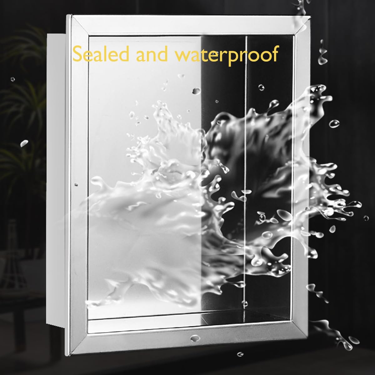 Nicchia da Doccia Incassata, Nicchia da Parete per Shampoo Senza Piastrelle Necessarie, Mensole da Parete per Shampoo, Sapone, Prodotti per l'Igiene Personale da Incasso per Il Bagno.,Square