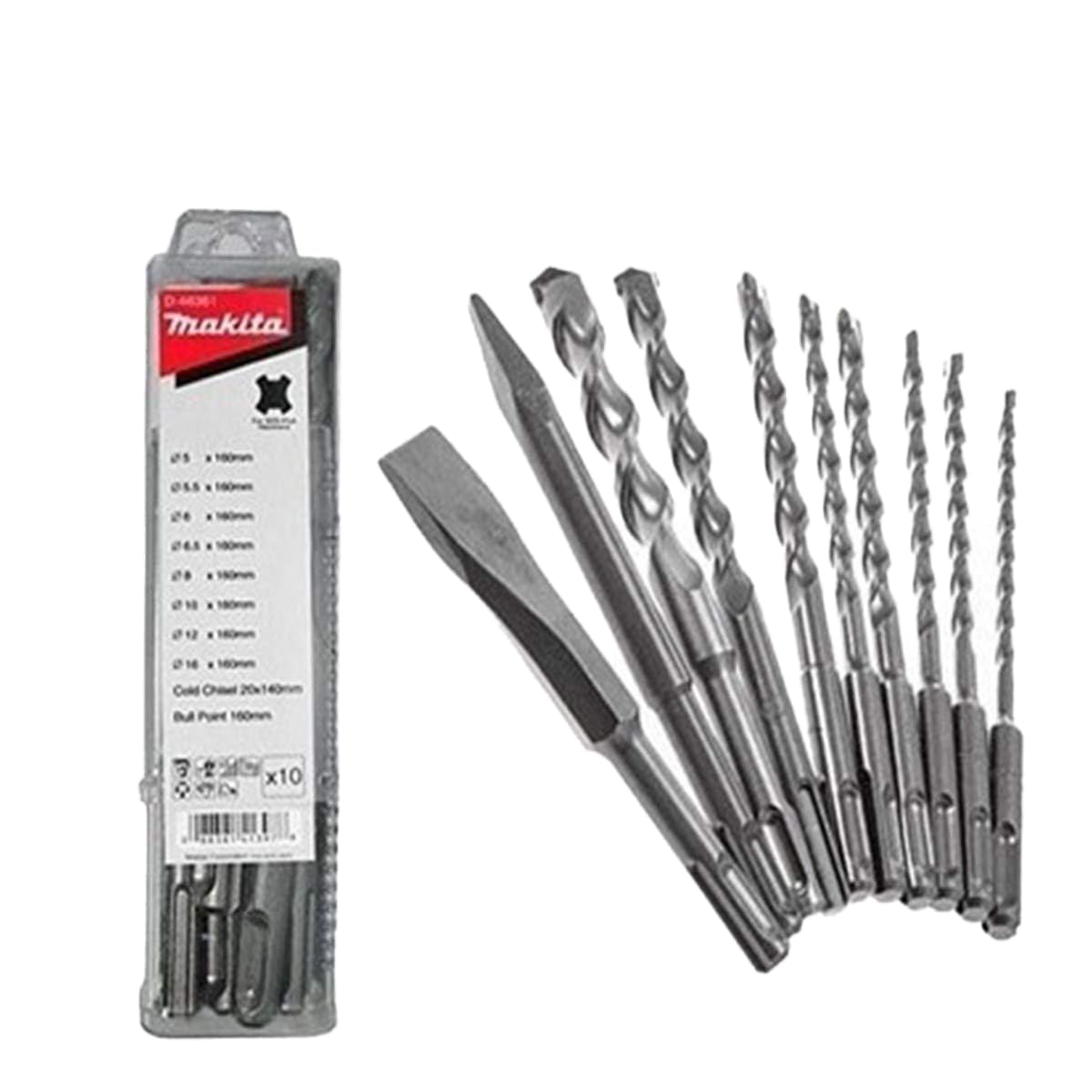 Makita D-46361 SDS-Plus 10 delige Beitel- en borenset